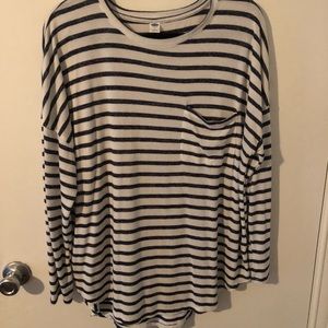 OLD NAVY navy and white striped long sleeve tunic